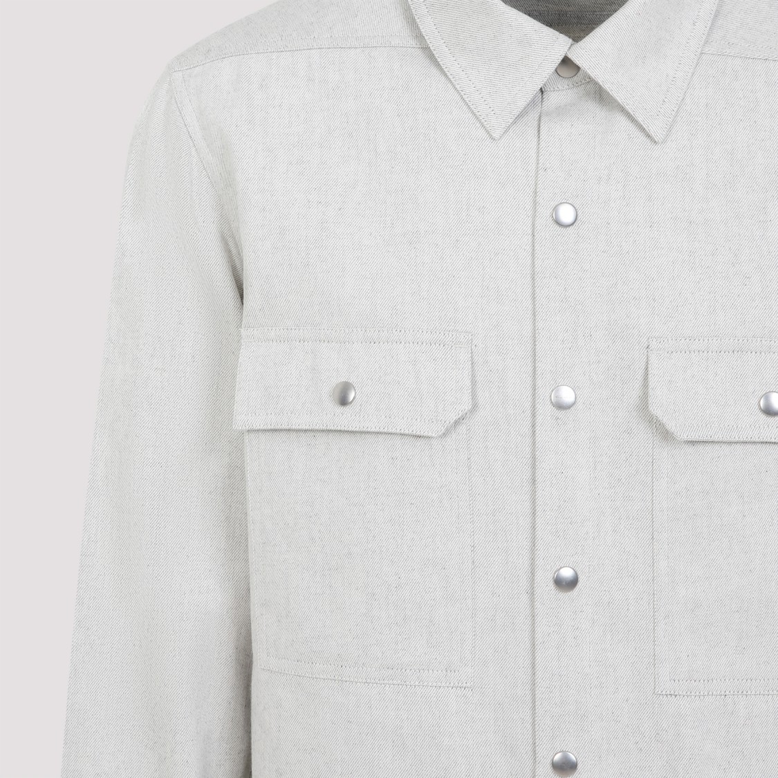 Rick Owens Long-sleeved Overshirt In Blue