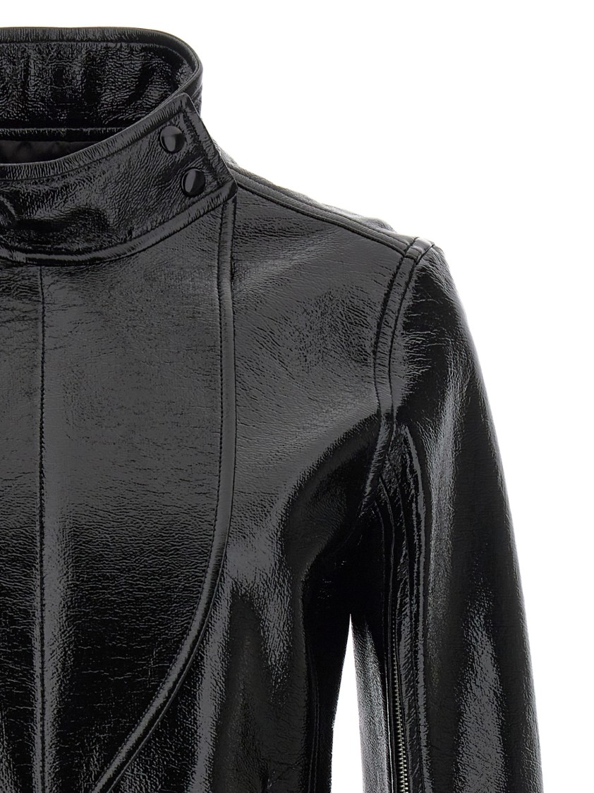 Courrèges Motorcycle Vinyl' Jacket In Black