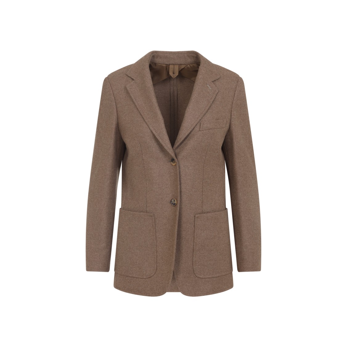 Max Mara Alpaca Cashmere Camel Yak Tailored Jacket In Brown