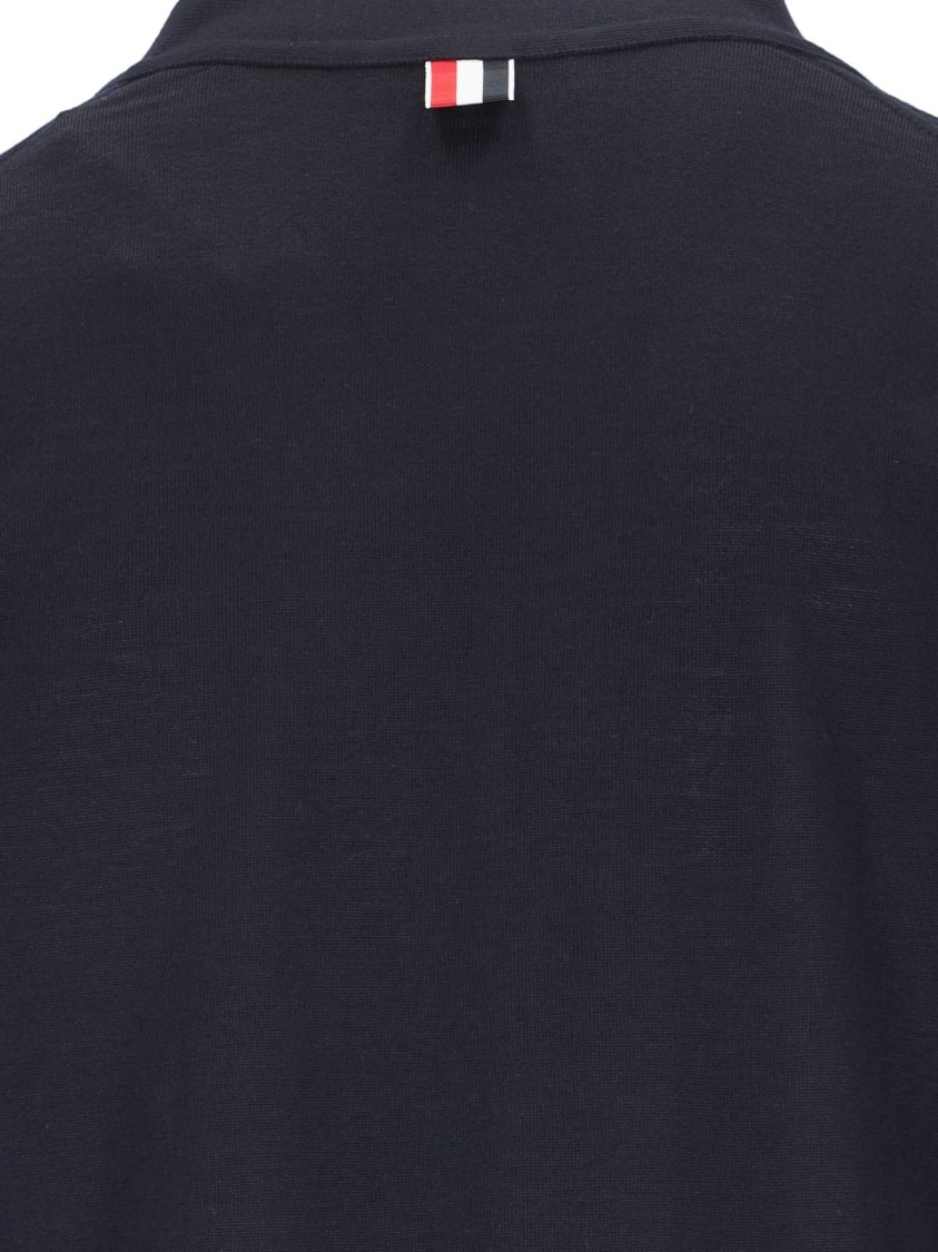 Shop Thom Browne "4-bar" Cardigan – Blue