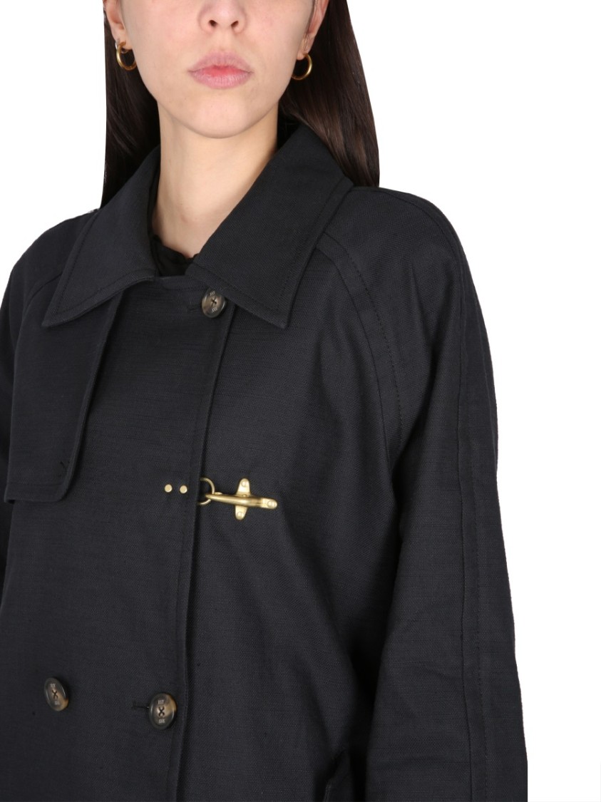 Fay Trench Coat With Double-breasted Button Detailing