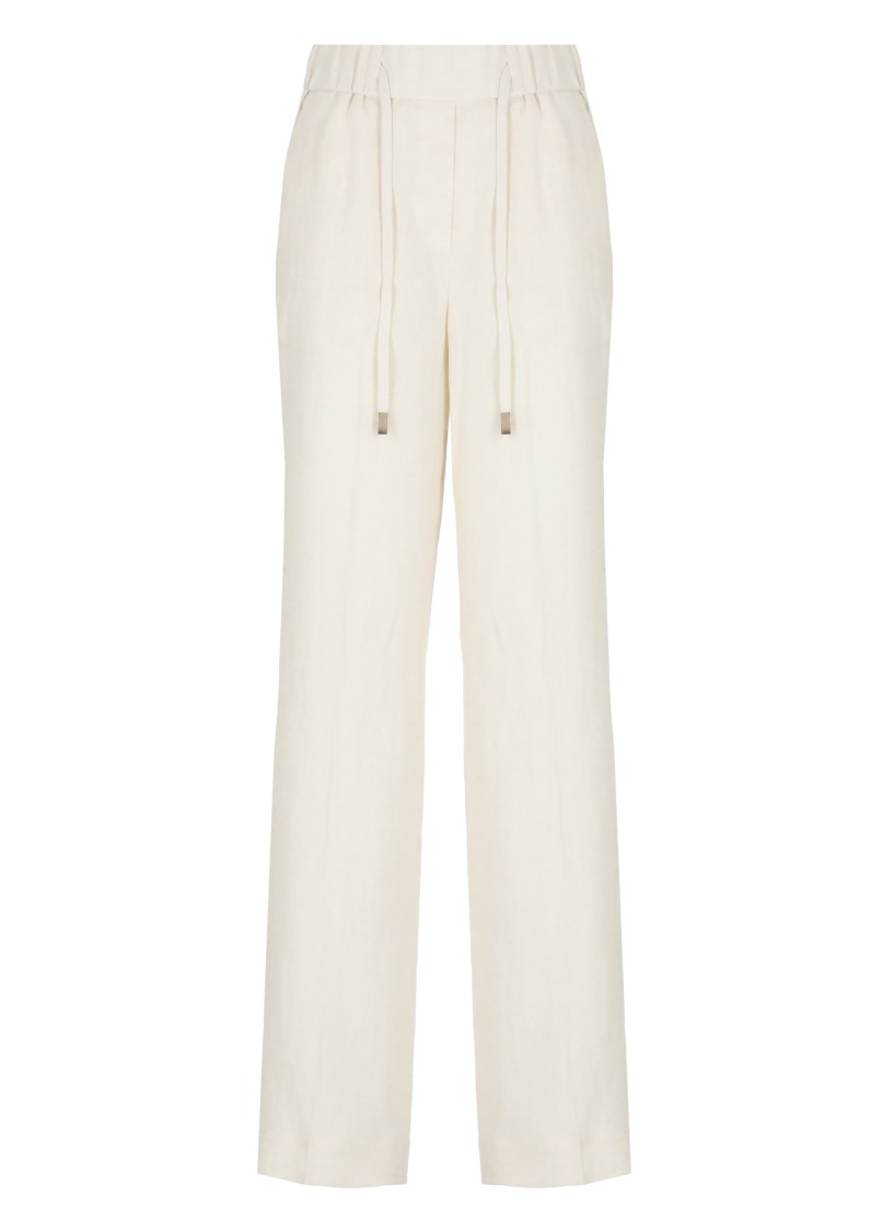 Peserico Drawstring Casual Pants In Neutrals