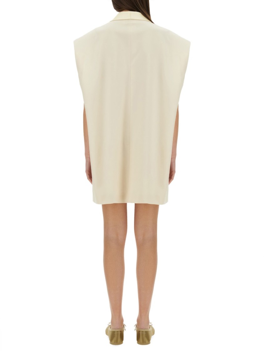 Mm6 Maison Margiela Mm6 By Maison Margiela Oversized Sleeveless Jacket With Deep V-neck And Wide Lapels