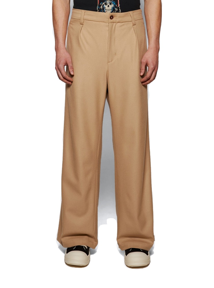 Nahmias Pleated Trousers Sand Tropical In Brown