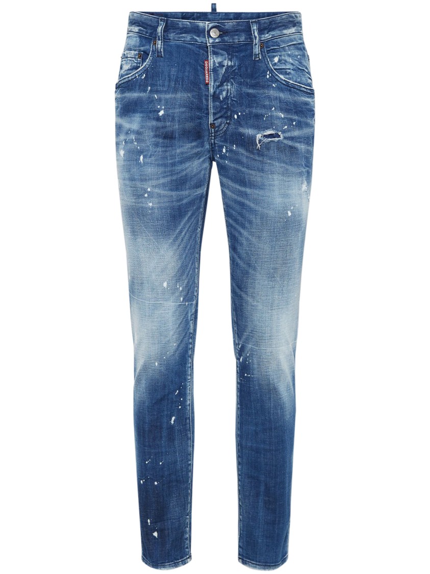 Dsquared2 Dsquared Men Slim Jeans With A Lived-in Effect In Blue