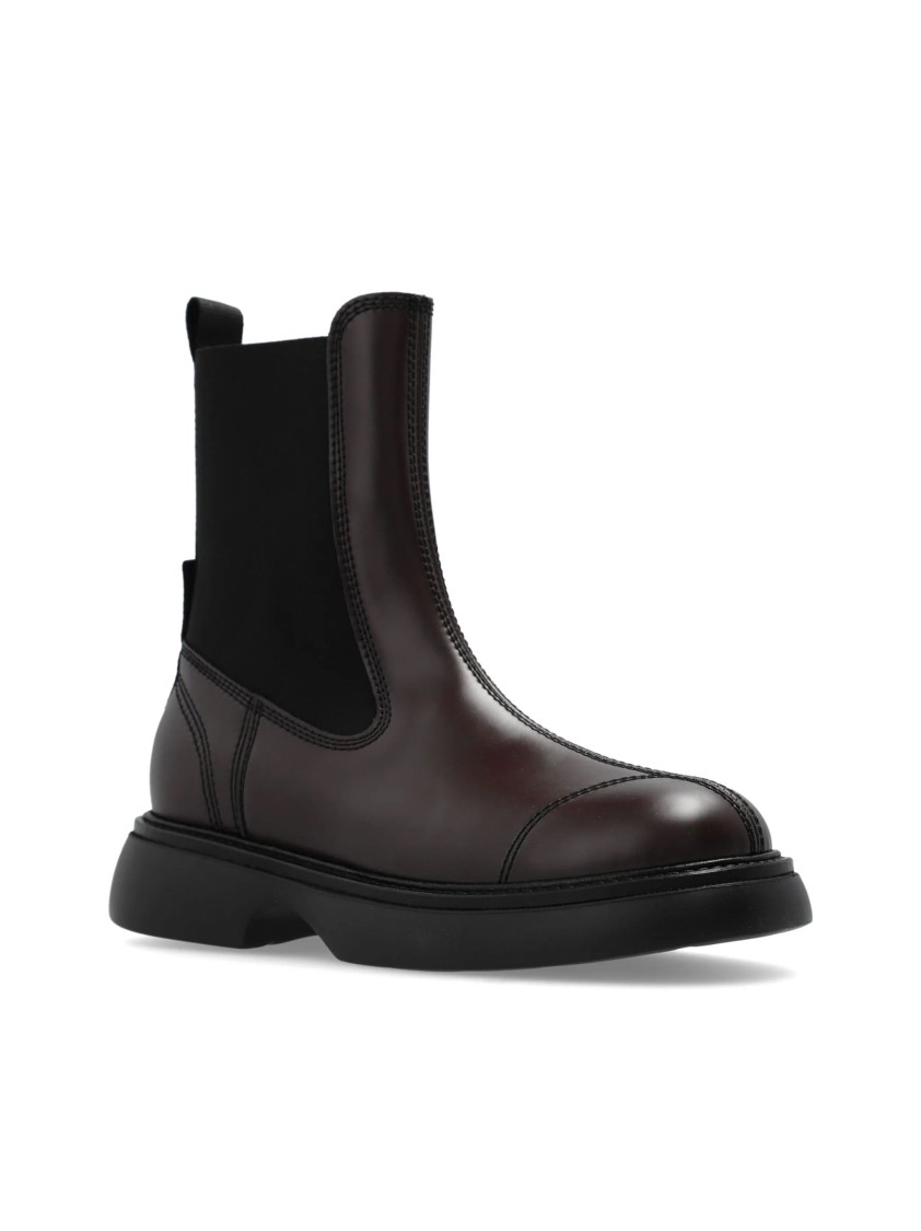Ganni Everyday Mid Chelsea Boot In Brown