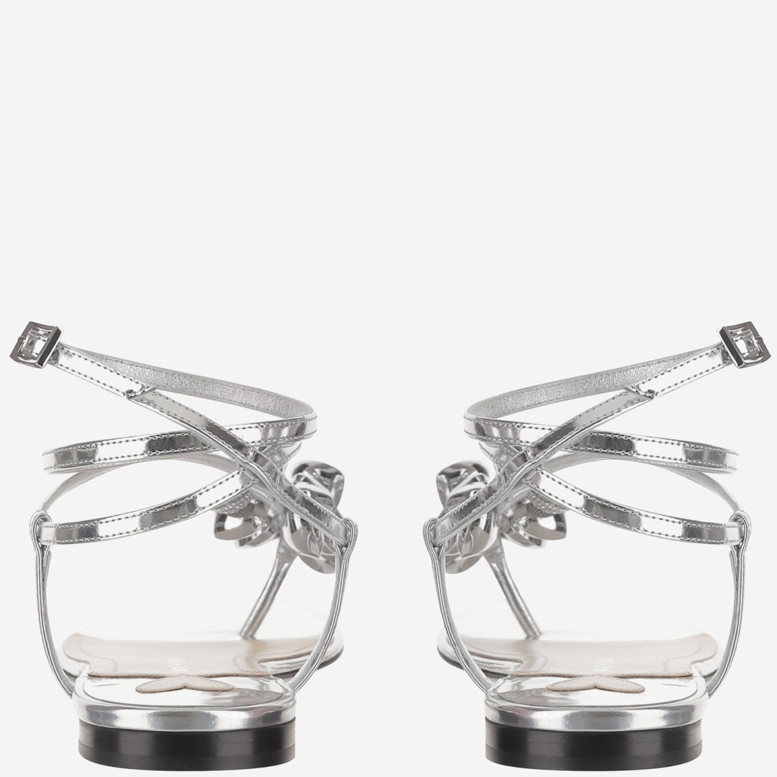 Mach&mach Sandal With Metallic Decoration In Silver