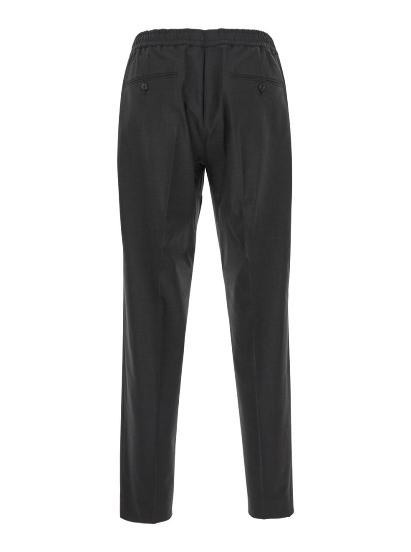 Theory 'larin' Grey Pants With Elastic Waistband In Tech Fabric Man In Grey