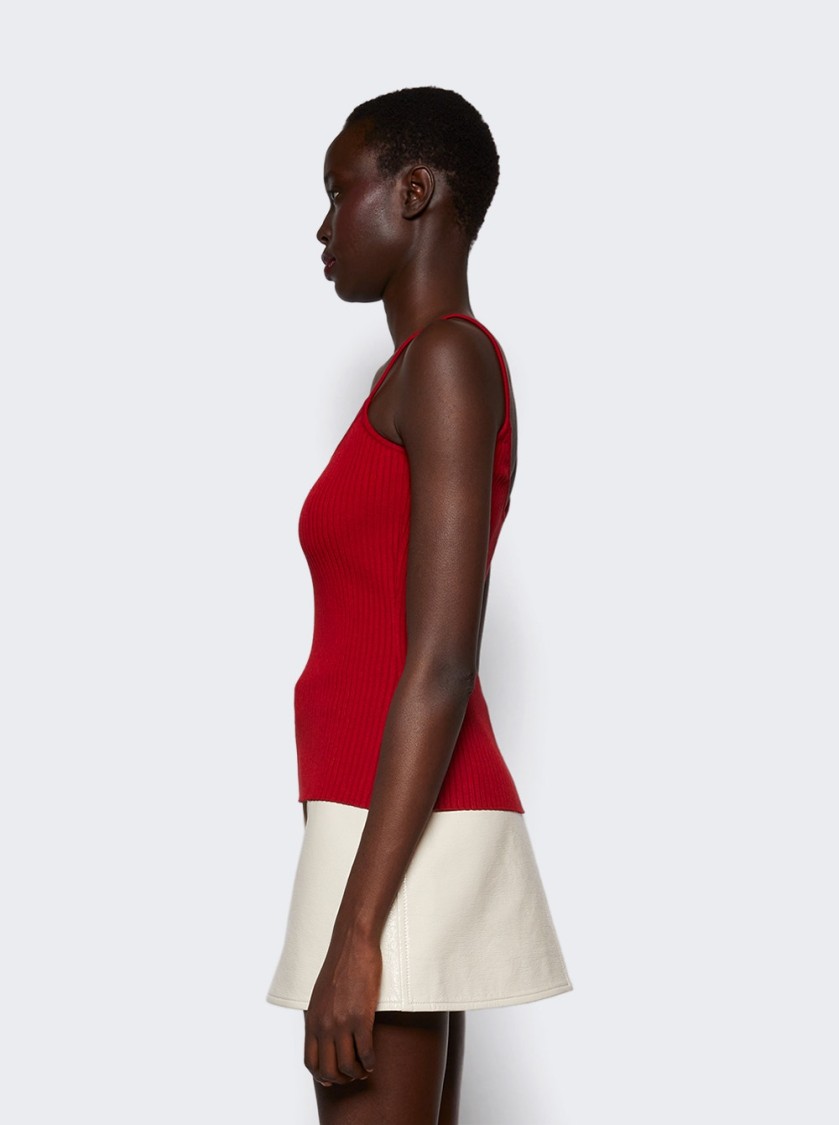 Shop Courrèges Reedition Knit Tank Top Red