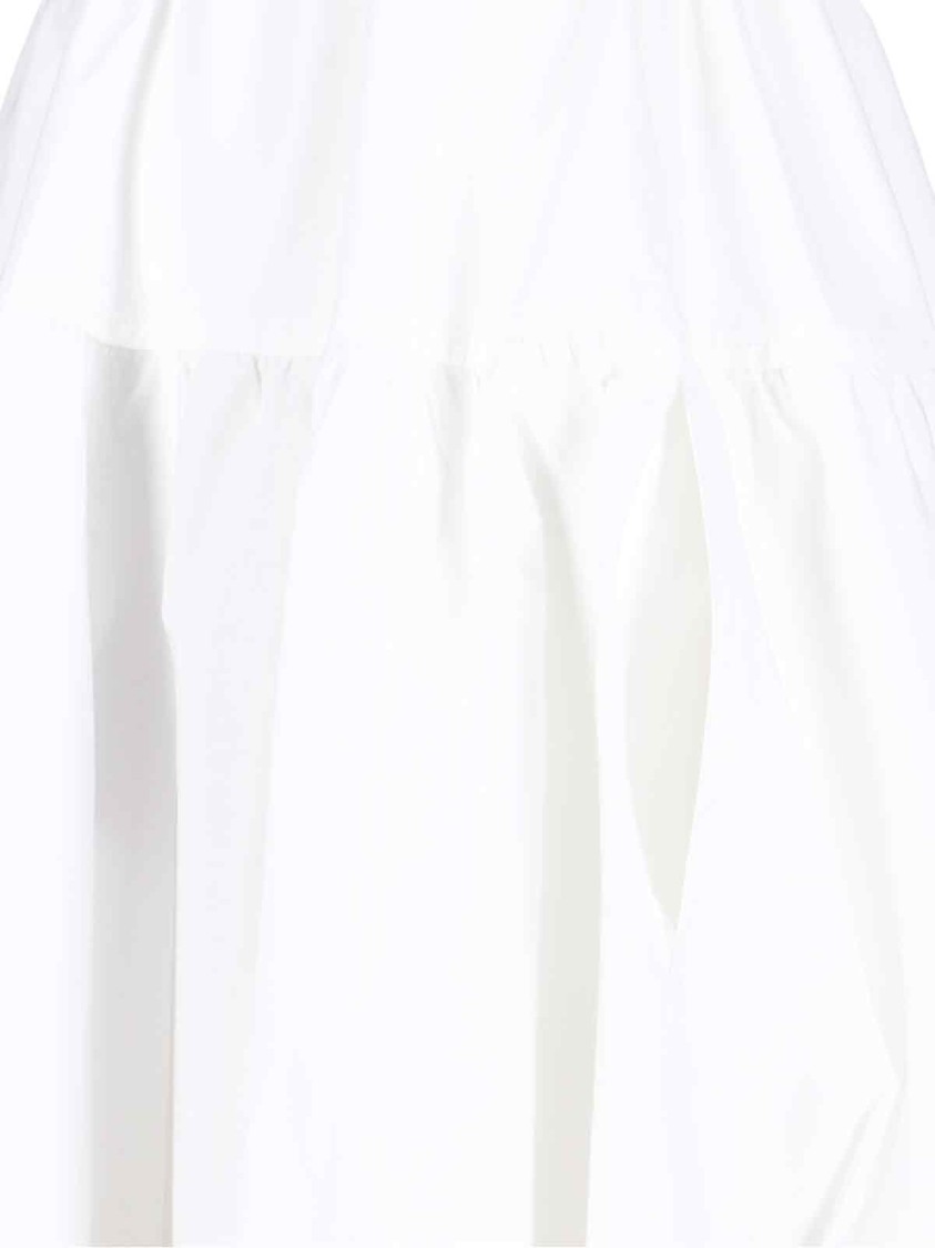 Patou High-waisted Midi Skirt With Draped Detailing In White
