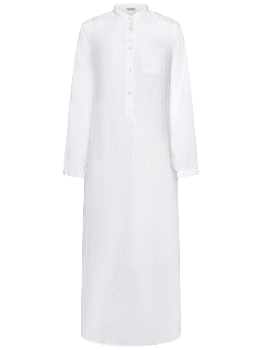 Massimo Alba White Linen Kaftan With Button-up Front