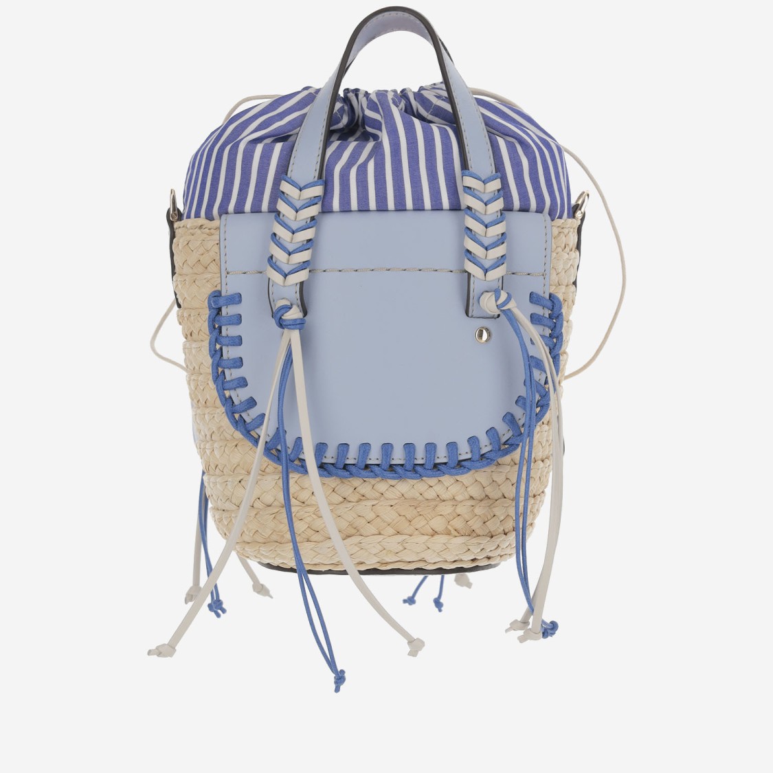 Cuba Lab Light Blue Leather Habanera Satchels Bag In Blue