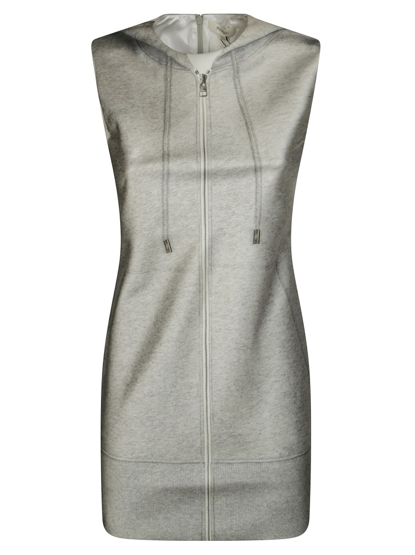 Jw Anderson J. W. Anderson Sleeveless Mini Shift Dress With Zip Front In Gray