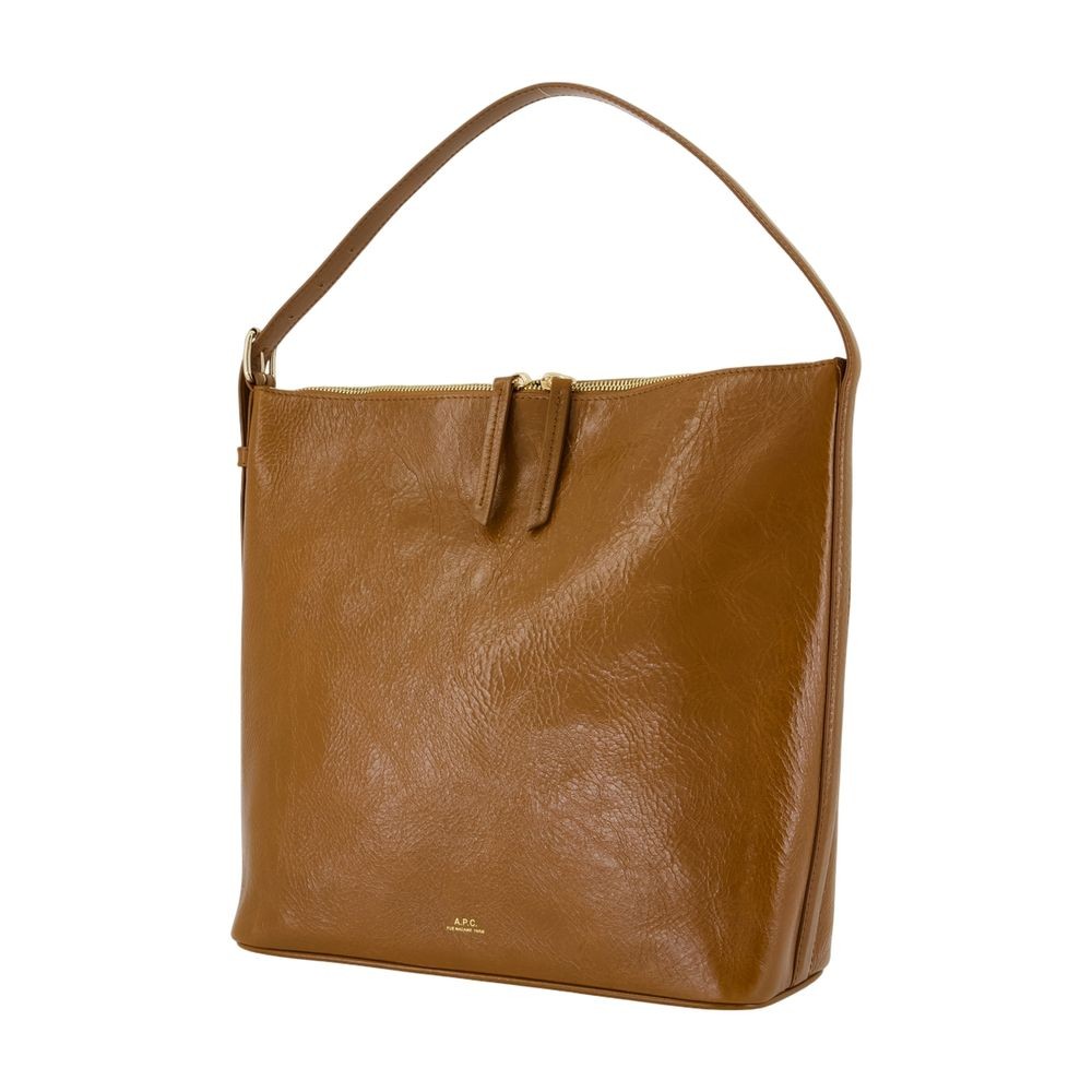 Apc Top-handle Zip Shoulder Bag In Orange