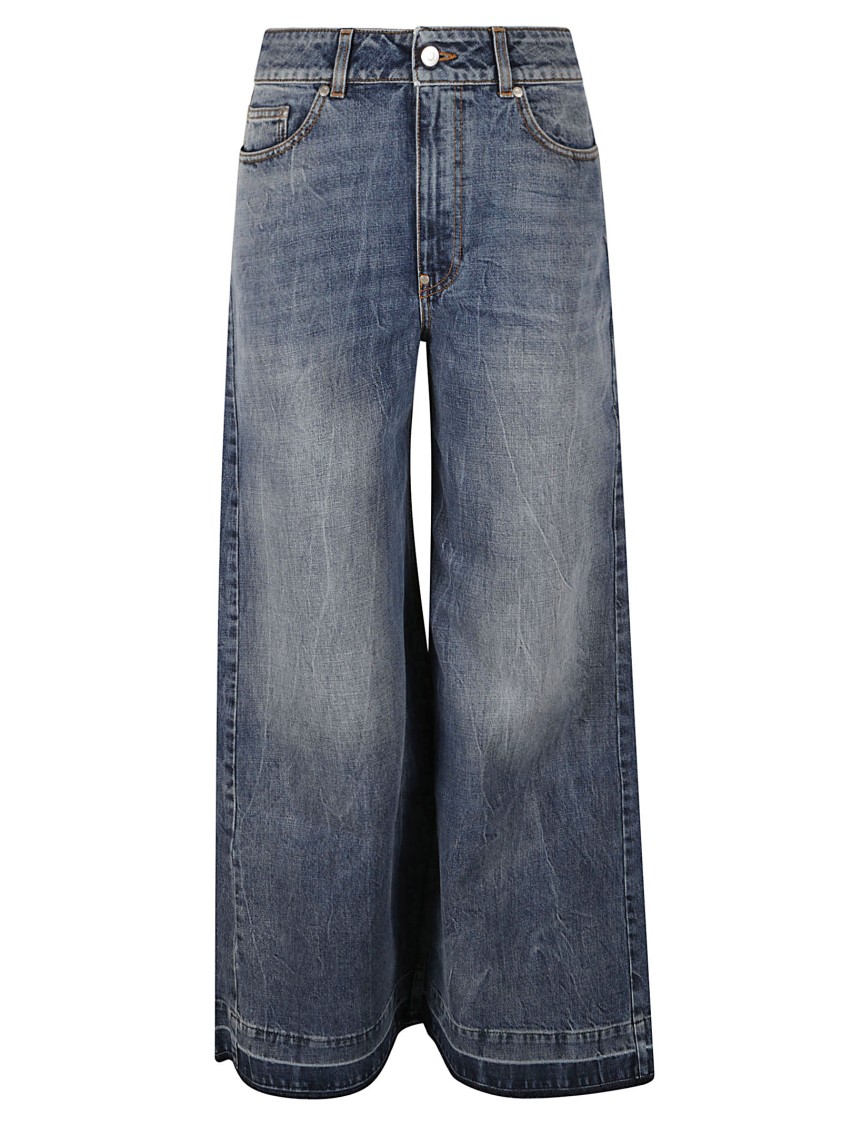 Stella Mccartney High-waisted Wide-leg Jeans With Vintage Essence In Blue