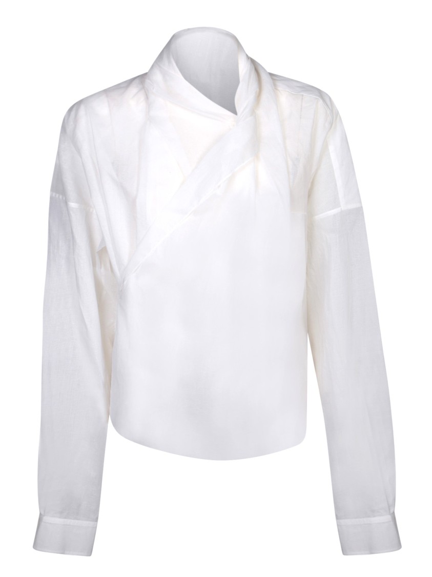 QUIRA QUIRA WRAP-STYLE SHIRT WITH DETAILING AND FIT