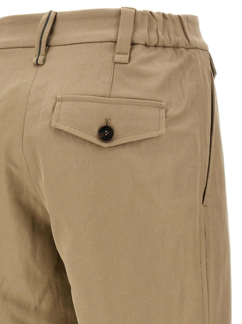 Brunello Cucinelli Wide-leg Cotton And Linen Blend Trousers In Neutral