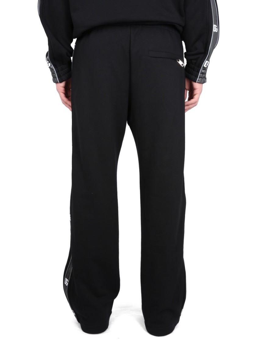 Dolce & Gabbana Jogging Pants With Logo Bands In Black