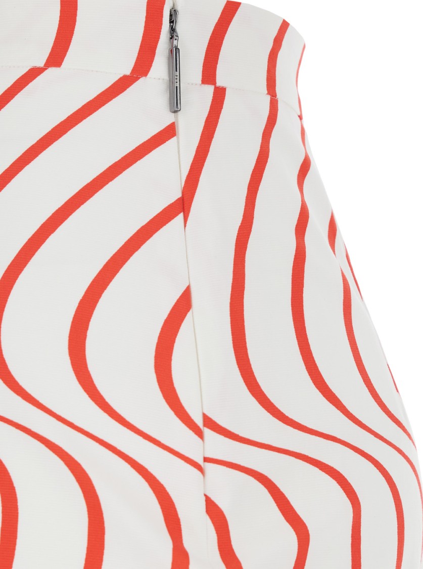 Shop Msgm Red Skirt With Pencil Design In White