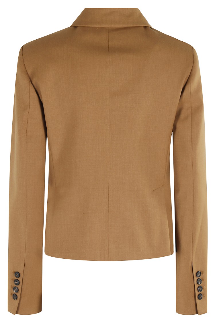 Tela Caramel Canvas Jacket With Classic Lapel In Brown