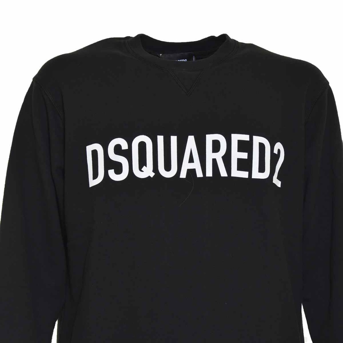Dsquared2 Cotton Crewneck Sweater With Ribbed Hem In Black