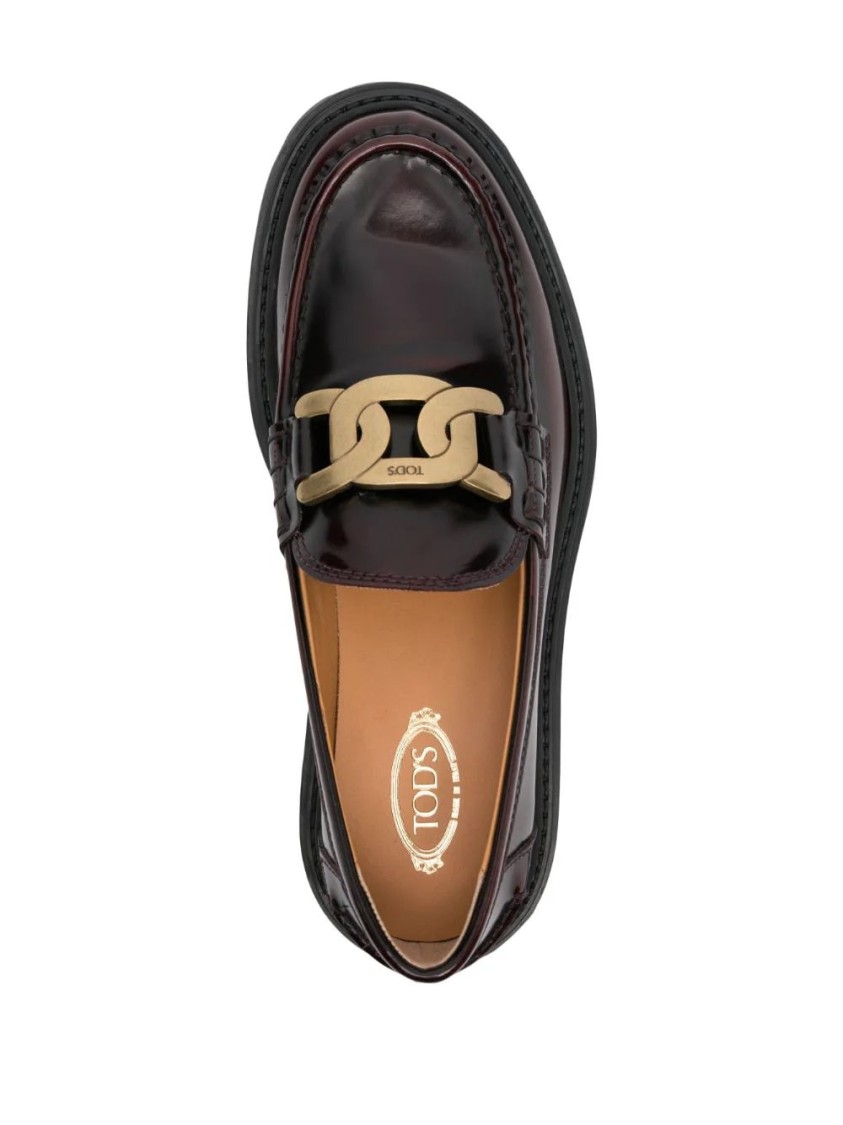 Tod's Brown Leather Loafers In Brown
