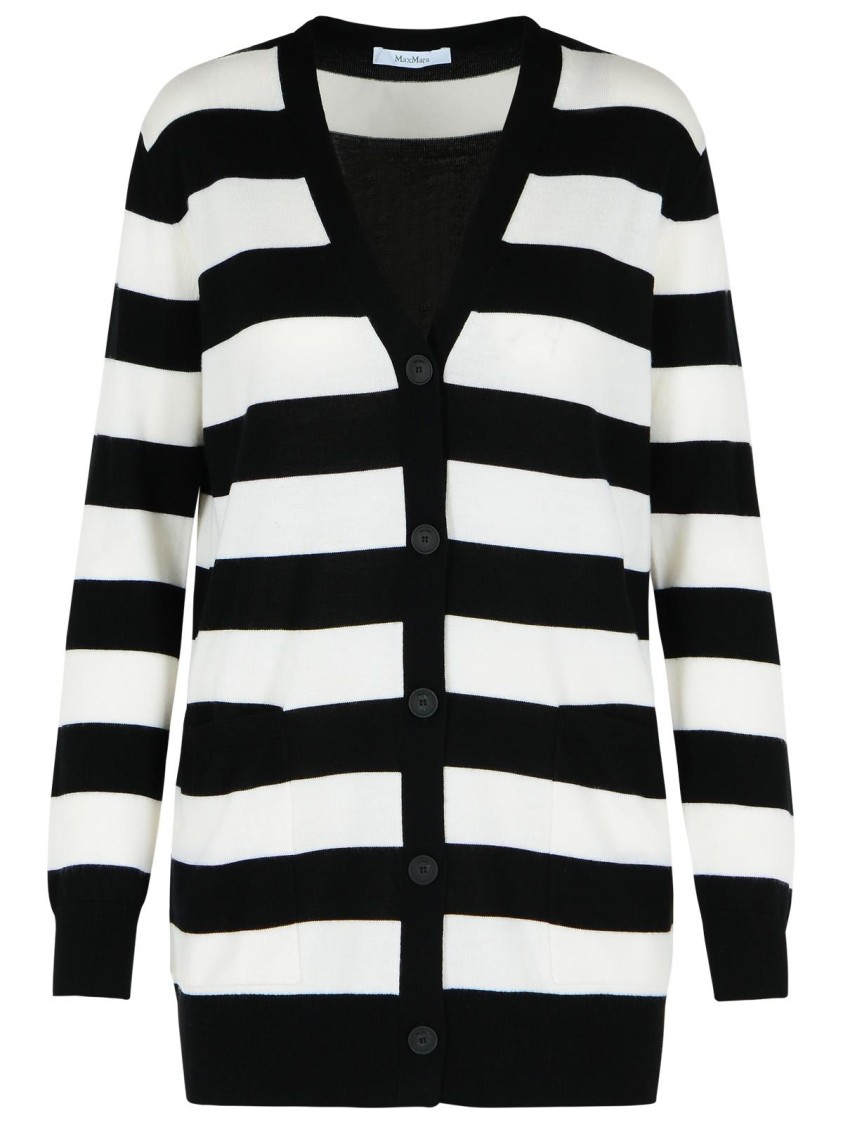 Max Mara Fiemme' Two-tone Virgin Wool Cardigan