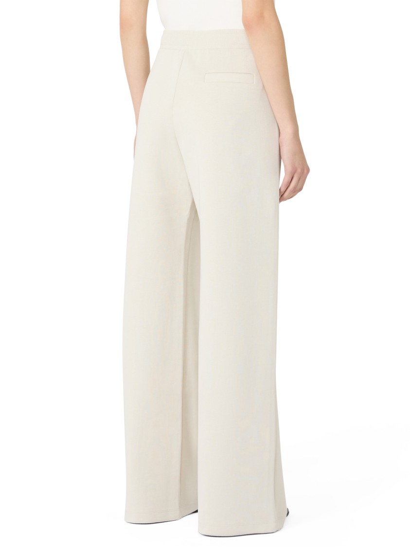 Max Mara Wide-leg Trousers With Drawstring Waist And Side Pockets In Gray