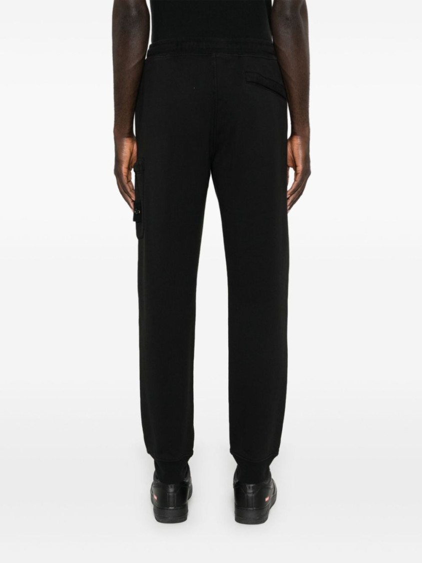 Shop Stone Island Streamlined Black Trousers