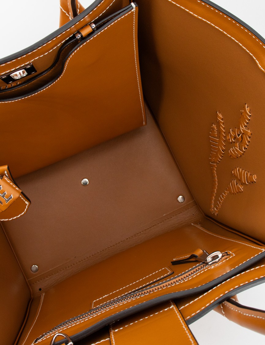 トートバッグ Ermanno Scervino Maggie Medium Shopping Bag In Camel Leather Ermanno Scervino Maggie Medium Shopping Bag In Camel Leather