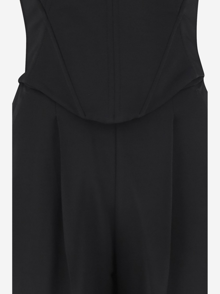 Pinko Elegant Bustier Jumpsuit With Wide-leg Trousers In Black