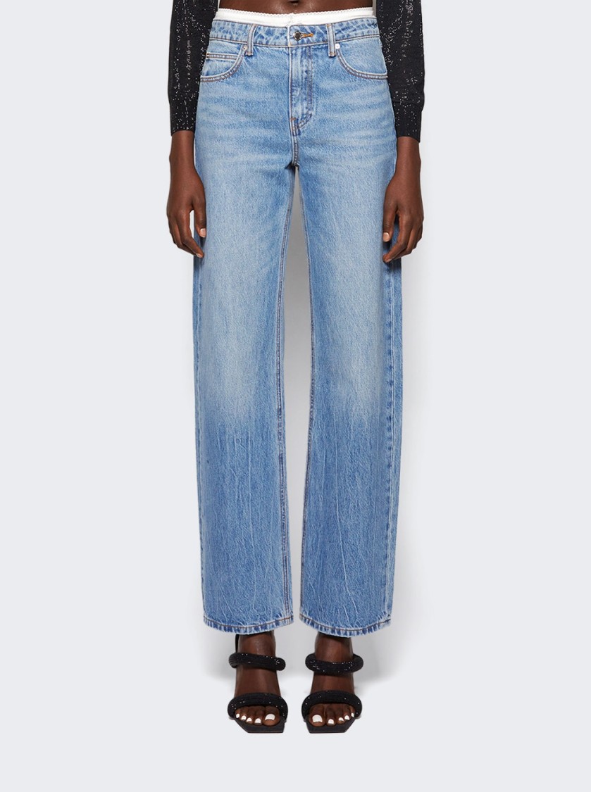 ALEXANDER WANG ALEXANDER WANG STRAIGHT POINTELLE UNDIE JEANS VINTAGE LIGHT INDIGO 