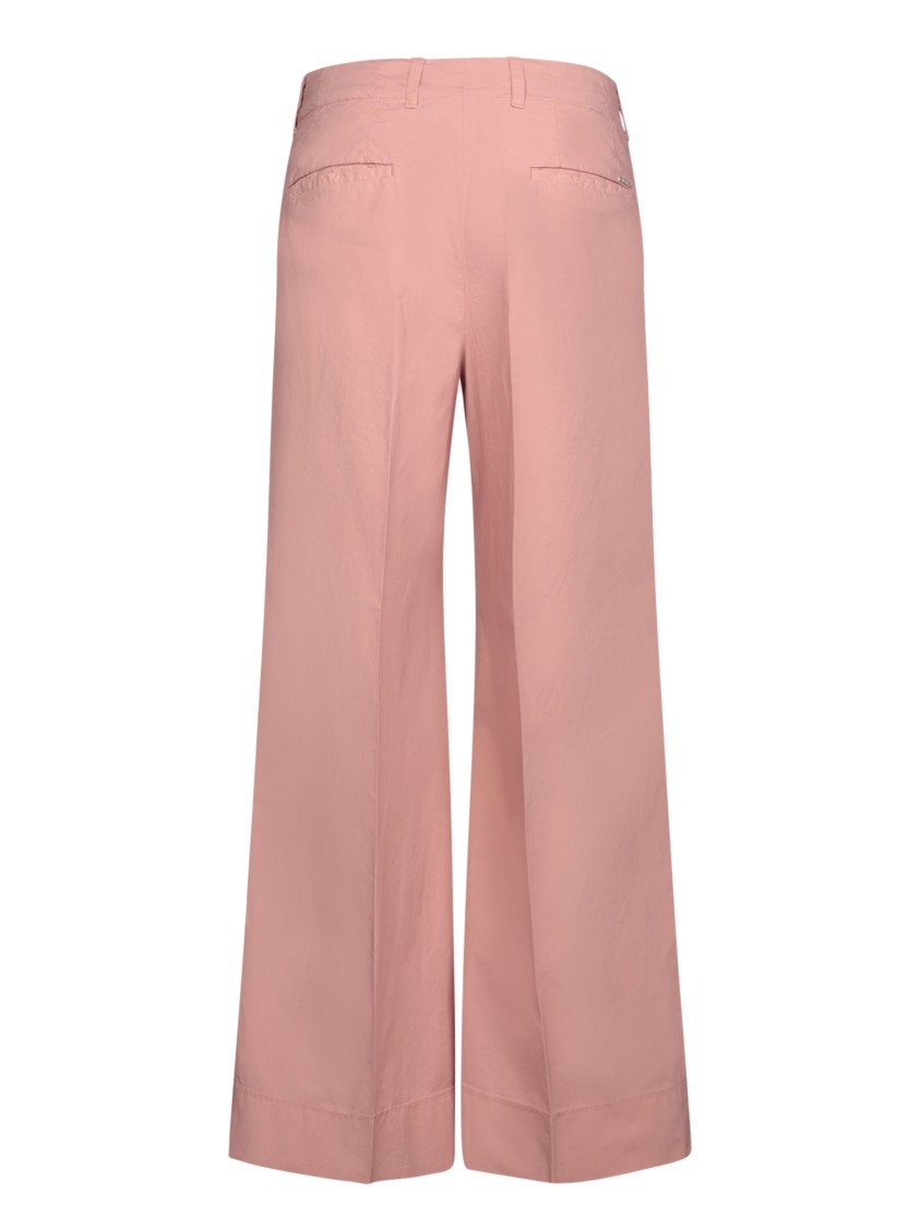 Incotex High-waisted Wide-leg Trousers In Refined Cotton Poplin