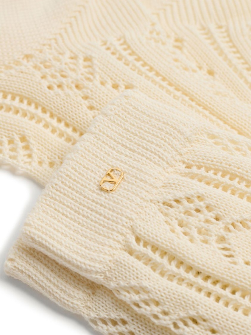 Valentino Ivory White Knitted Cotton Socks With Vlogo Signature In White