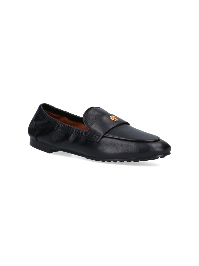 Tory Burch Black Leather Ballet Loafers In Black