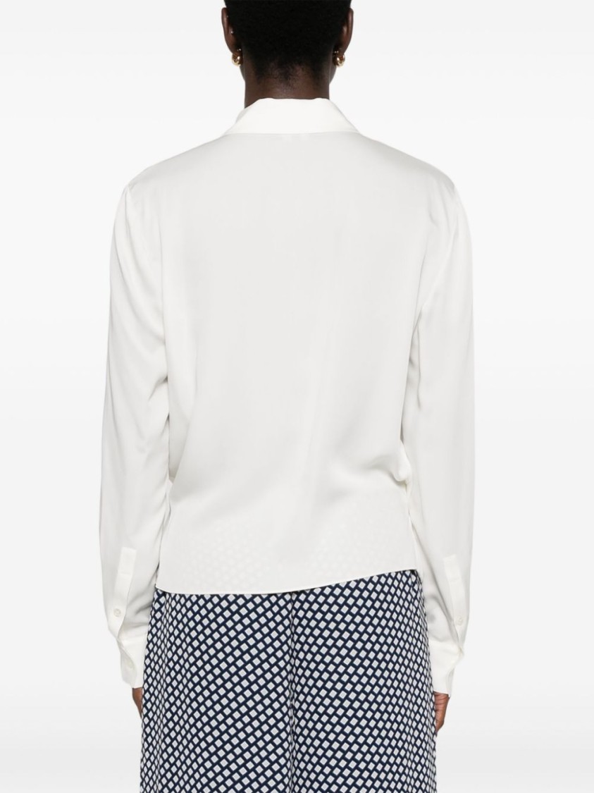 Theory Women's Draped Silk-georgette Blouse In White