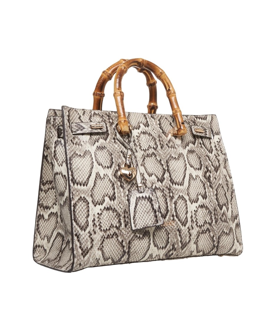 Liu •jo Liu Jo Grey Handbag With Textured Snake Pattern