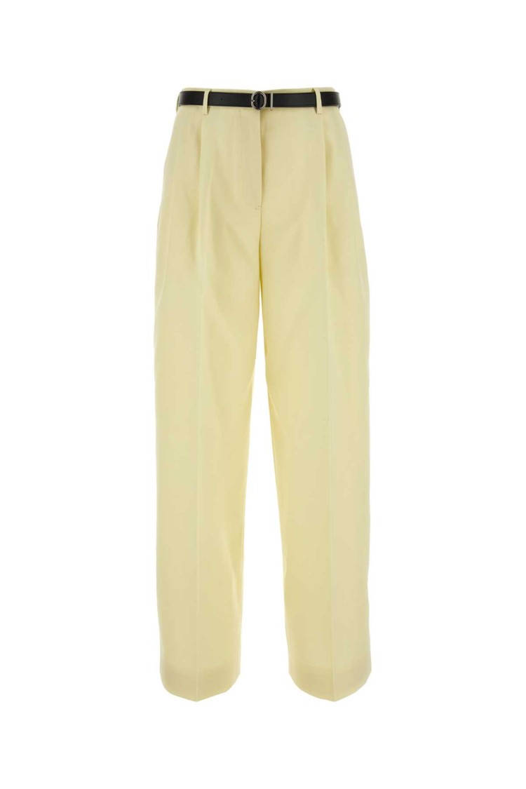 Jil Sander Wide-leg Pant In Pure Wool Gabardine In Yellow