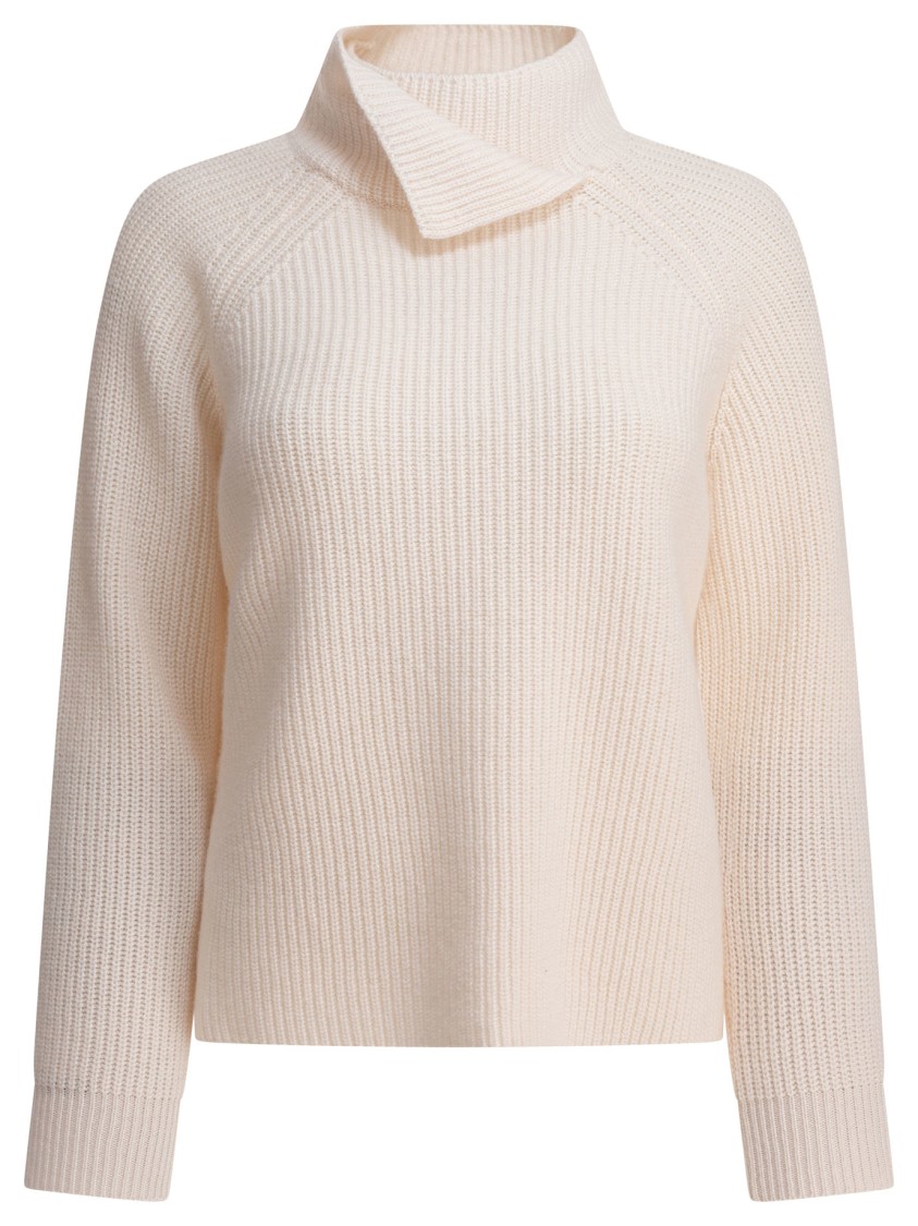 Kangra Cashmere Kangra Asymmetrical Cashmere Knit Sweater In Neutral