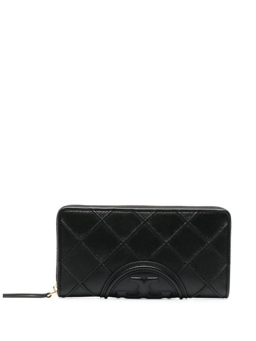 Tory Burch Fleming Soft Zip Wallet In Black