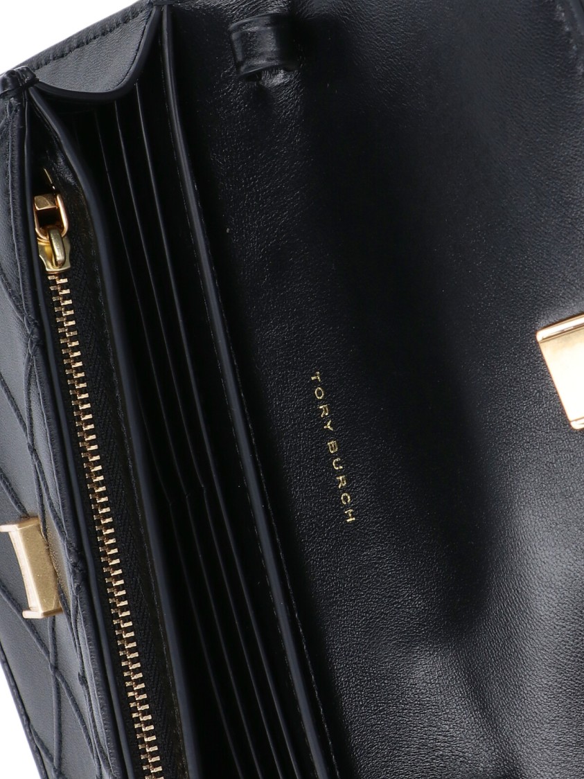 Tory Burch "fleming" Chain Wallet - Black