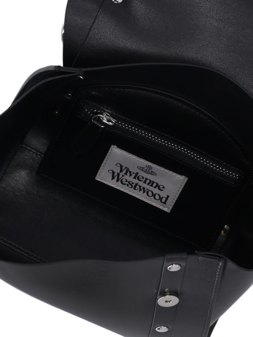 Vivienne Westwood Structured Black Handbag With Iconic Logo Detail