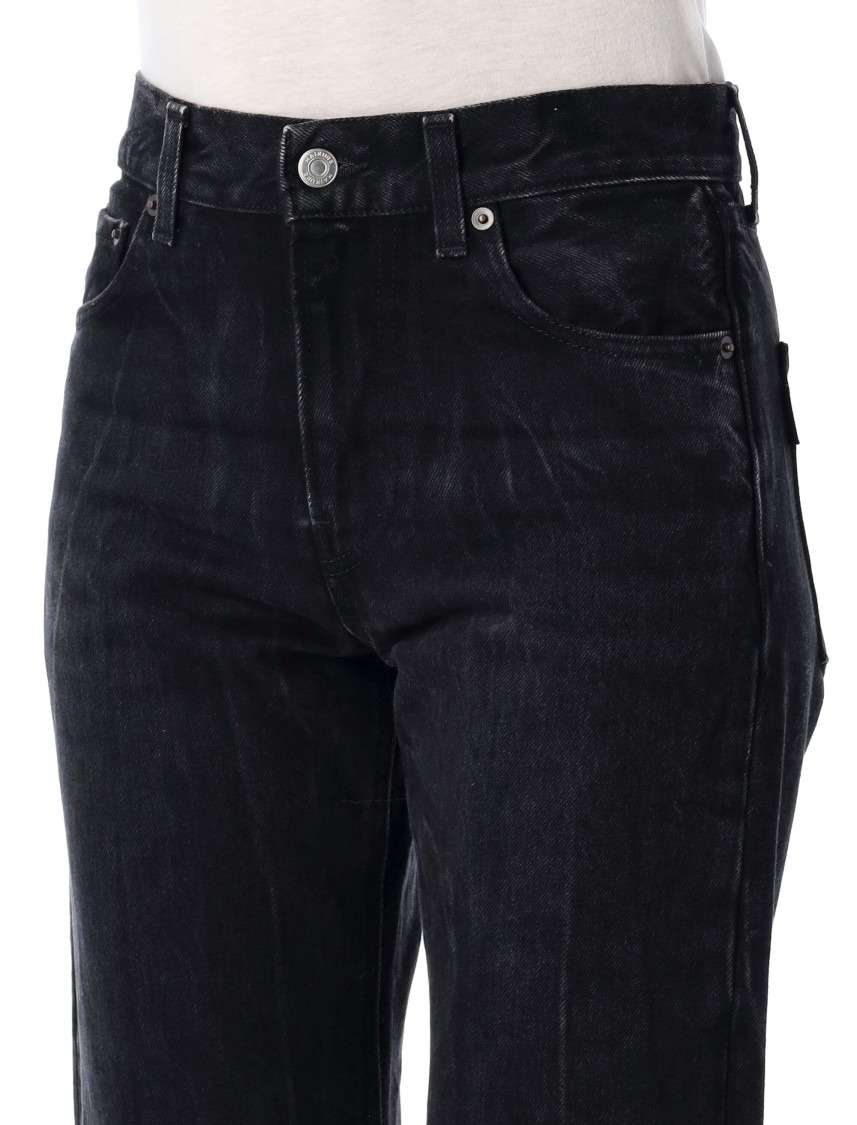 Haikure Womens New Bassano Black Bonnie Logo Leather-patch Wide-leg High-rise Denim Jeans In Black