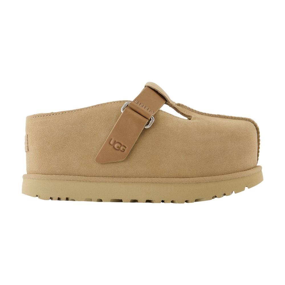 Shop Ugg W Goldenstar Hi Clog Mules - Leather - Beige