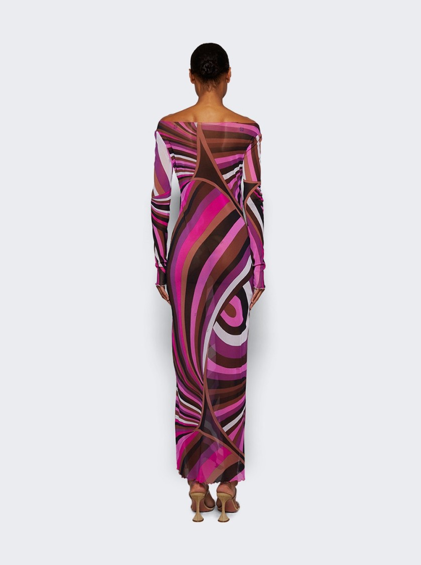 PUCCI PUCCI LONG DRESS - TULLE FUCHSIA
