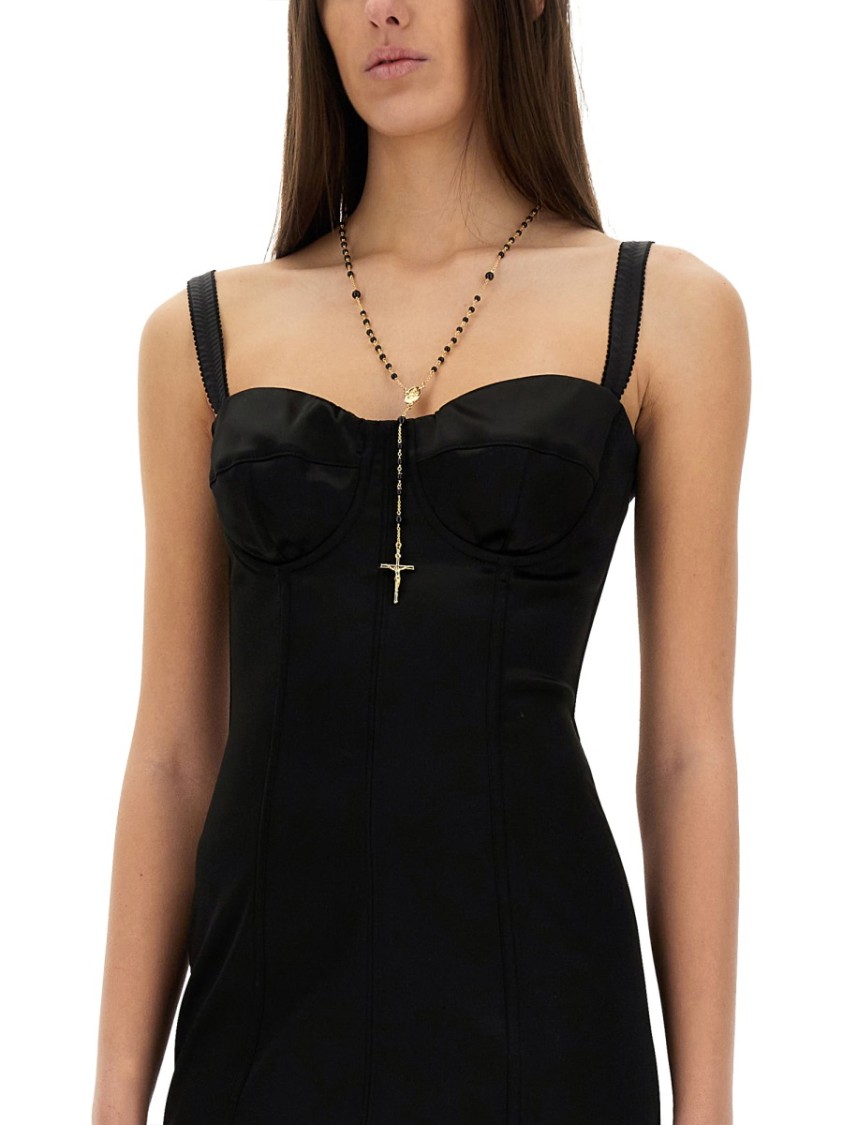 DOLCE & GABBANA DOLCE & GABBANA BUSTIER LONGUETTE DRESS WITH BRA