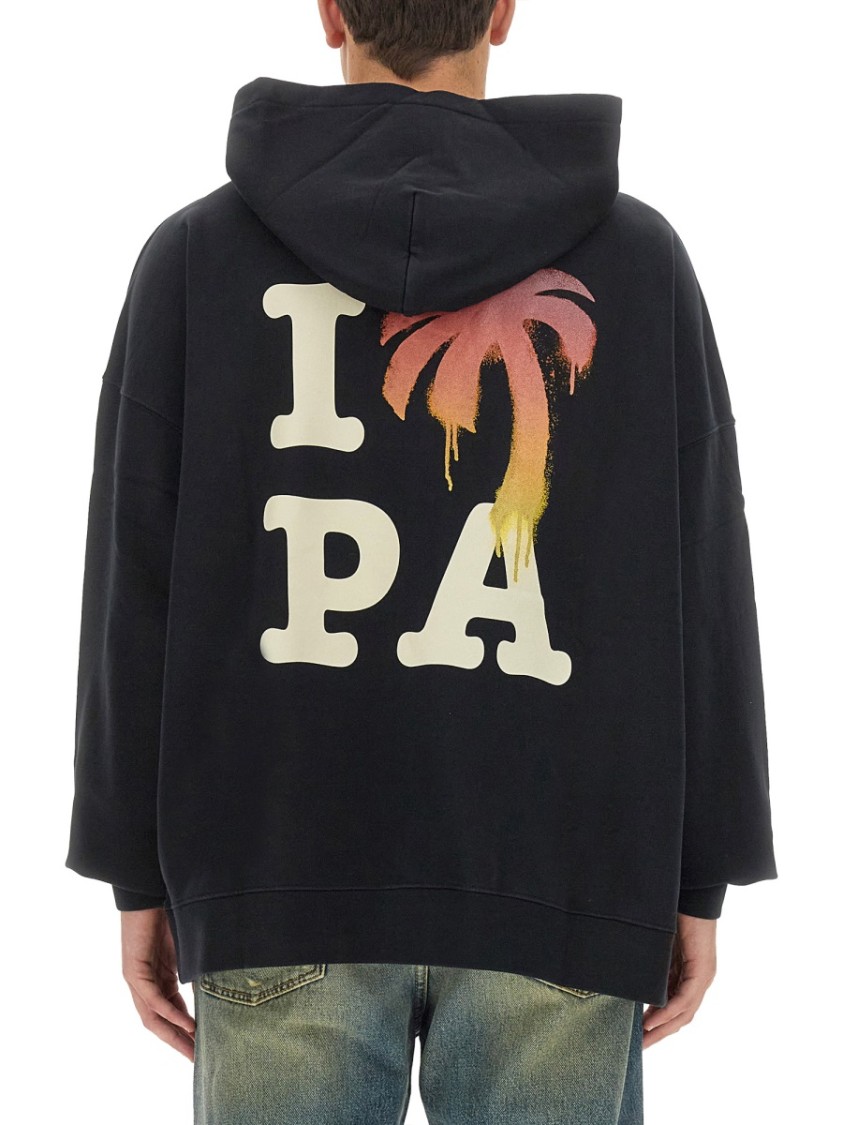 Shop Palm Angels I Love Pa Sweatshirt In Black