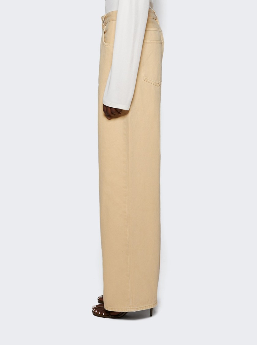 Jacquemus The Wide De-nîmes Denim Pants Light Beige