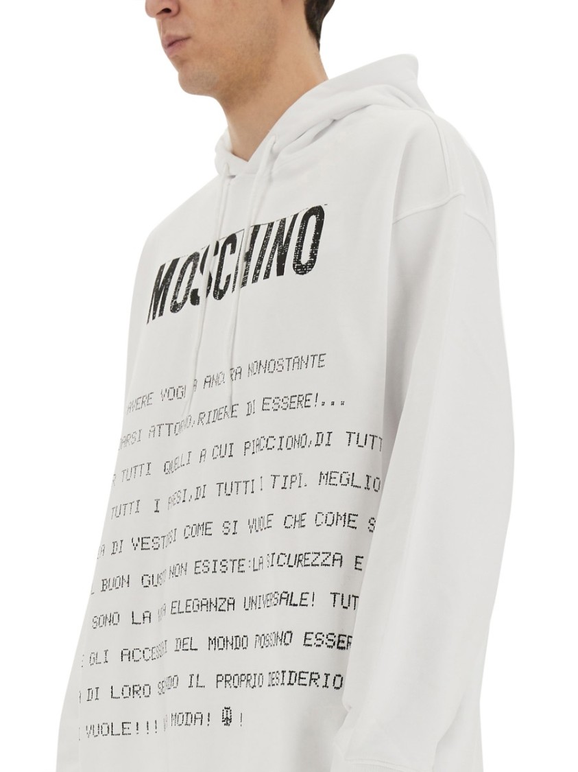 【関税&送料込】Moschino Archive Message Hoodie Moschino Couture Archive Message Hoodie In White | ModeSens