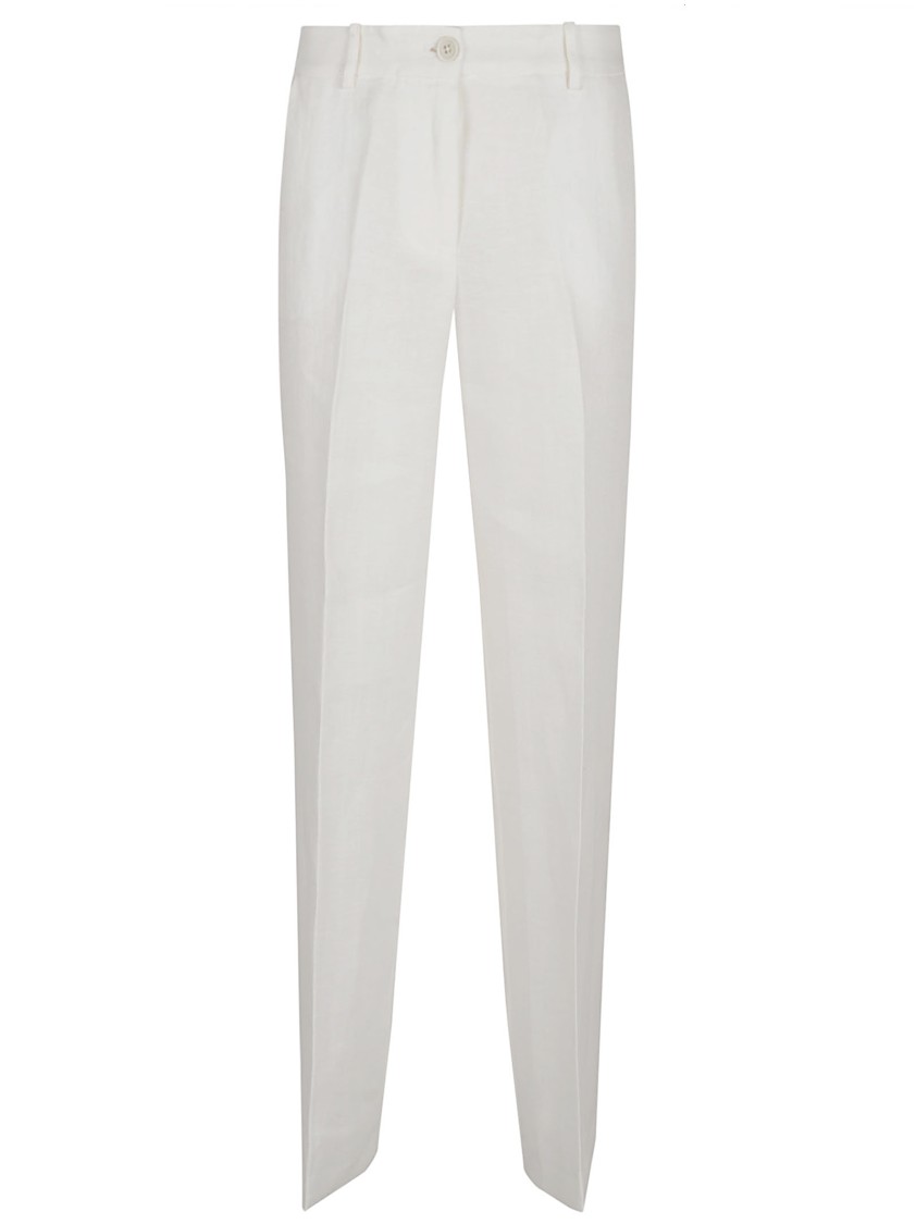 P.a.r.o.s.h Parosh Tailored Linen Trousers With Straight Leg Silhouette In Neutrals